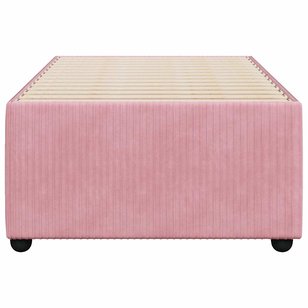 Estrutura de cama 80x200 cm veludo rosa