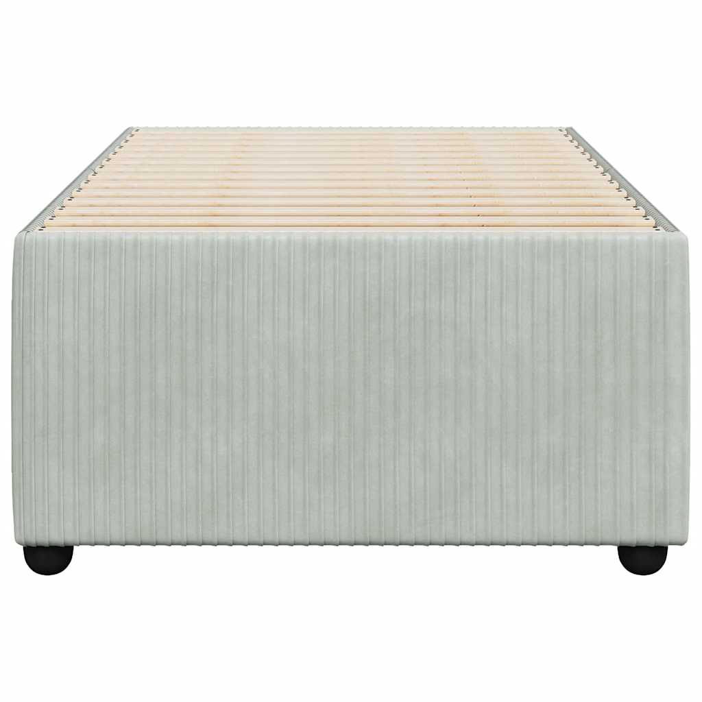 Estrutura de cama sem colchão 100x200 cm veludo cinzento-claro