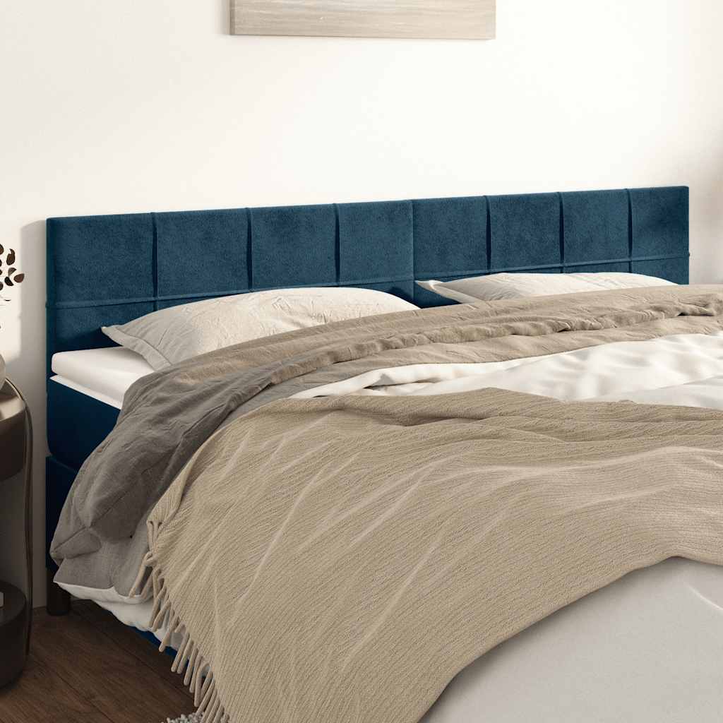 Cabeceiras azul-escuro 200x5x78/88 cm veludo