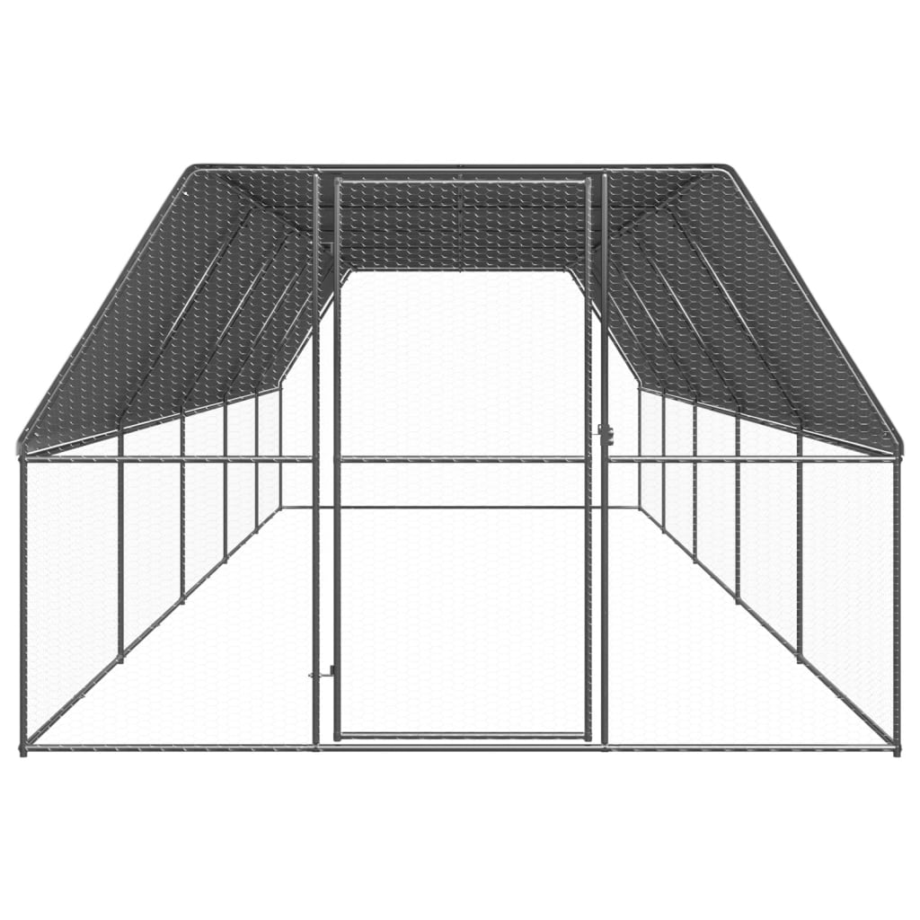 Galinheiro de exterior 3x10x2 m aço galvanizado
