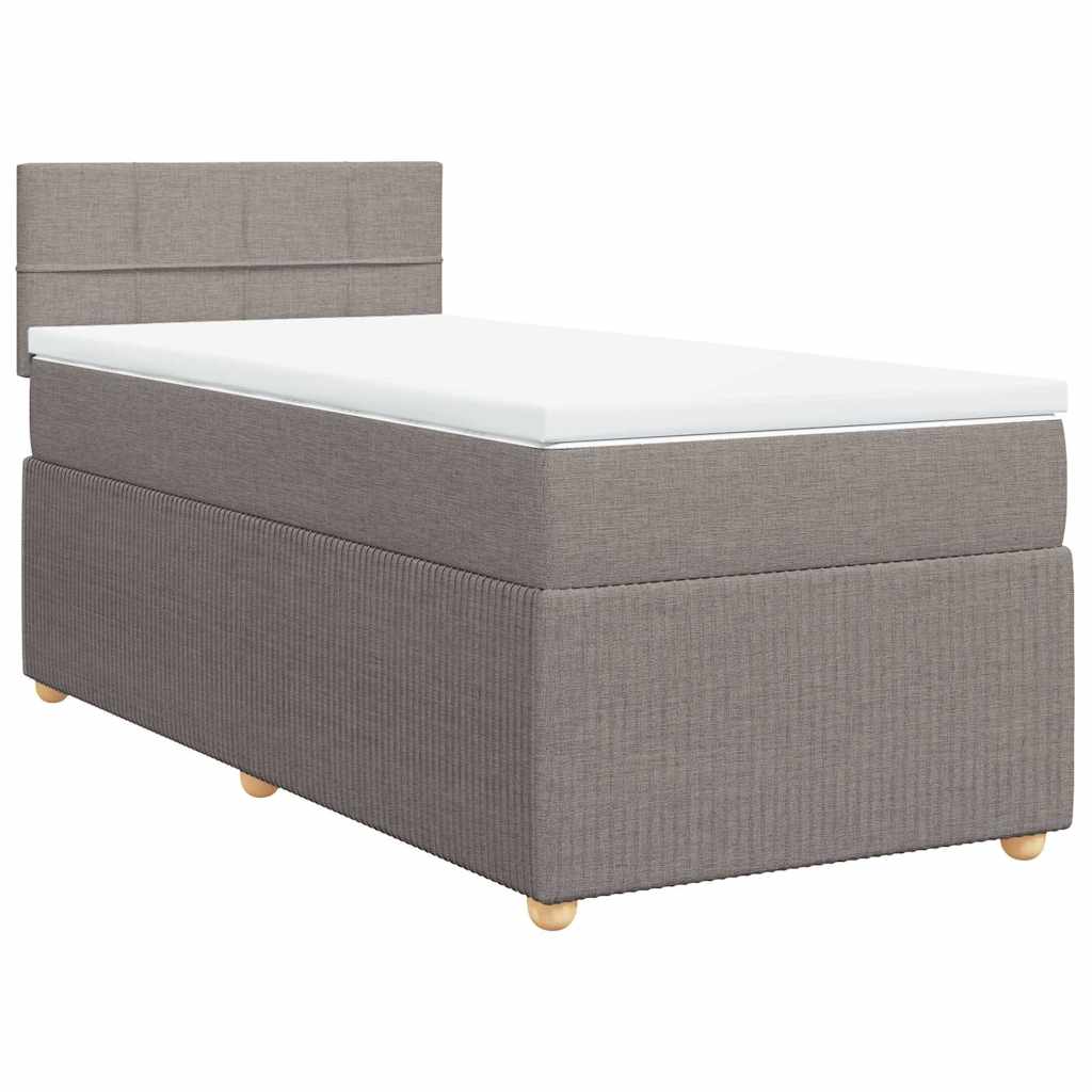 Cama com molas/colchão 90x190 cm tecido castanho-acinzentado