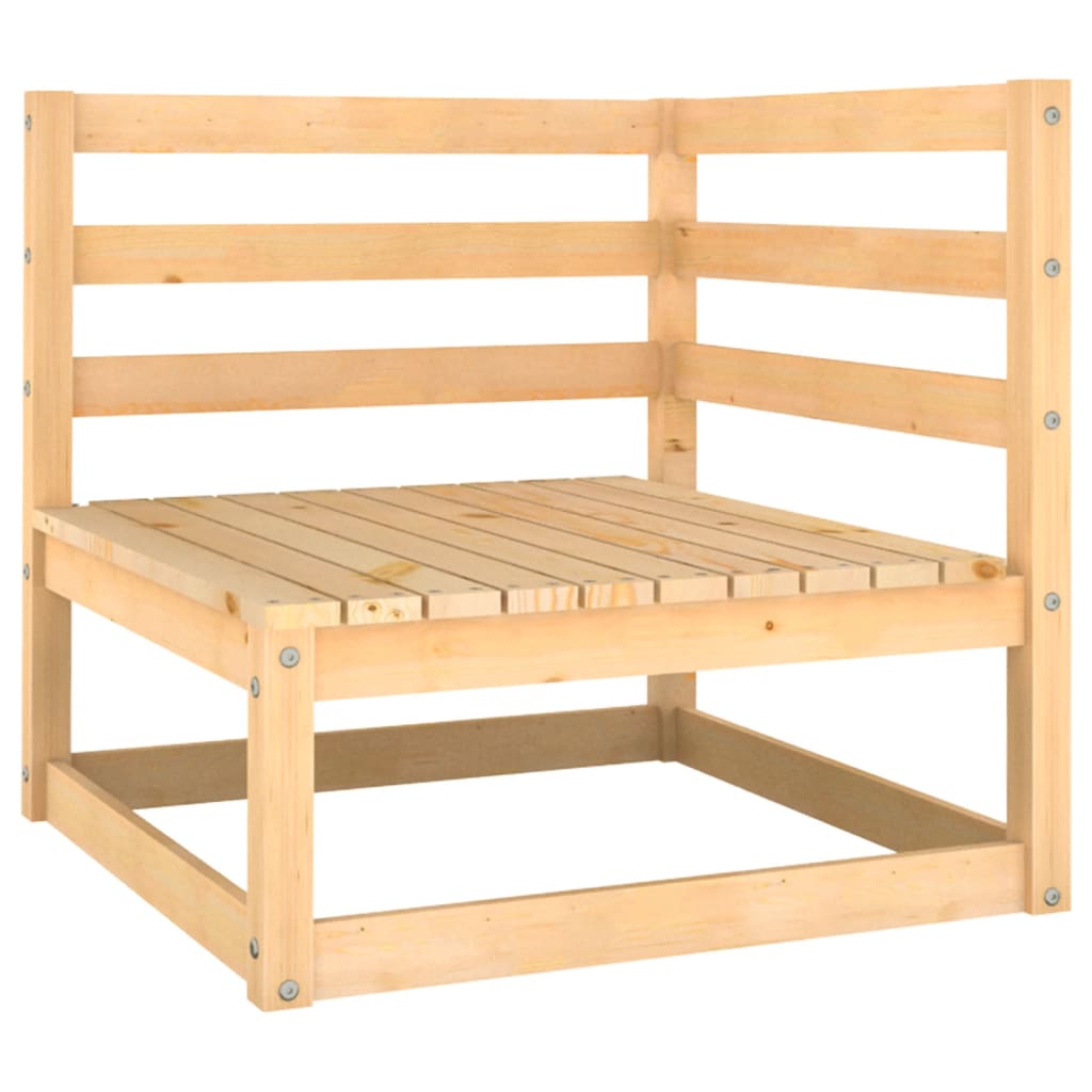 8 Pcs conjunto lounge de jardim c/ almofadões pinho maciço
