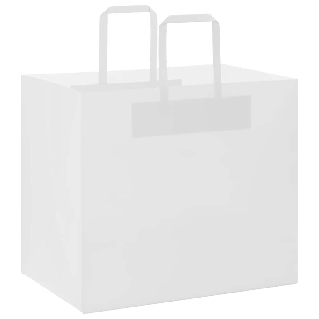 Sacos de papel 50 unid com alças branco 32x22x28 cm
