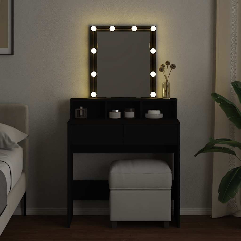 Toucador com LED 80x41x144,5 cm preto