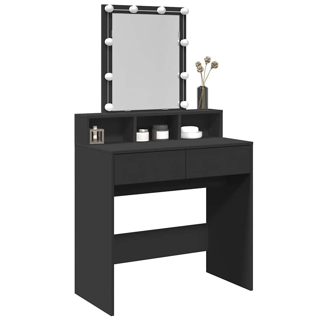 Toucador com LED 80x41x144,5 cm preto