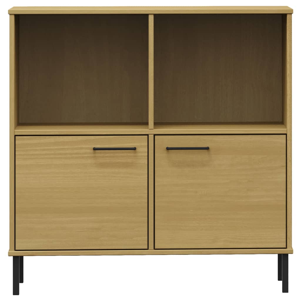 Estante c/ pernas metal 90x35x90,5 cm madeira oslo castanho