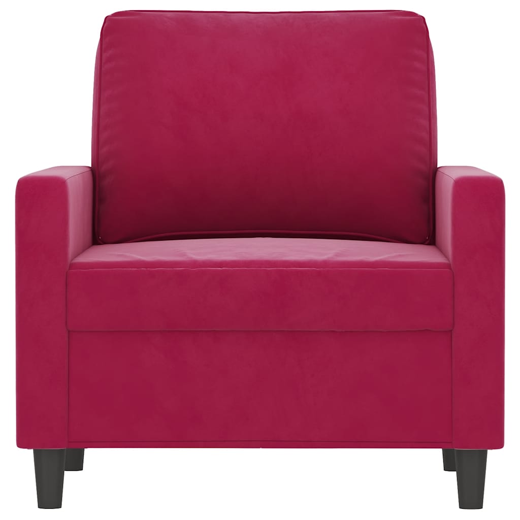 Poltrona 60 cm veludo vermelho-tinto