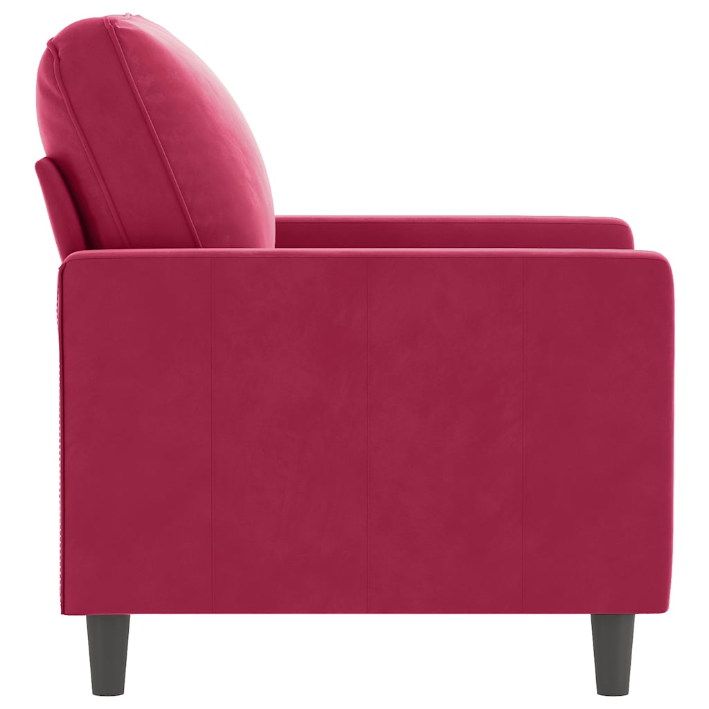 Poltrona 60 cm veludo vermelho-tinto