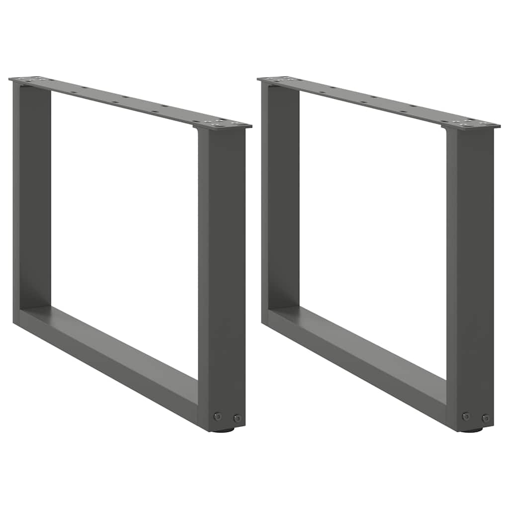 Pés para mesa de centro em forma de u, 2 peças, antracite, 70x (42-43) cm, aço