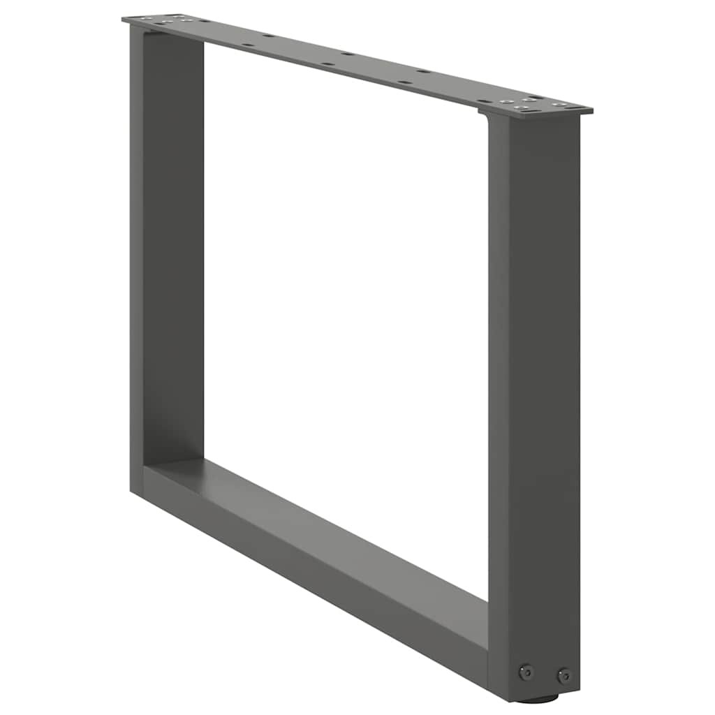 Pés para mesa de centro em forma de u, 2 peças, antracite, 70x (42-43) cm, aço