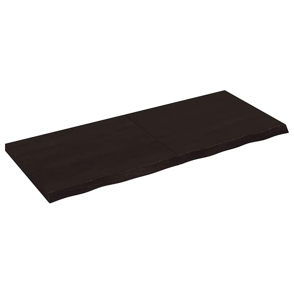 Tampo de mesa 120x50x(2-4) cm carvalho tratado castanho-escuro