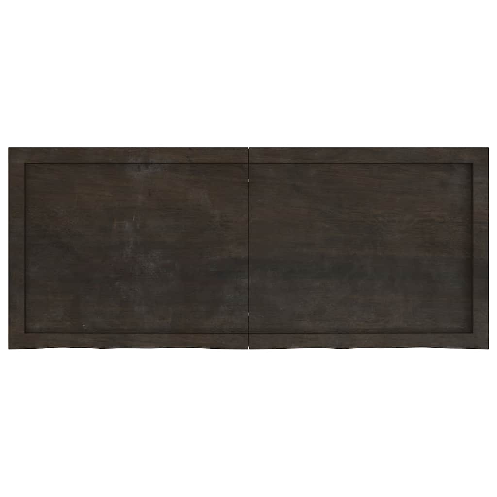 Tampo de mesa 120x50x(2-4) cm carvalho tratado castanho-escuro