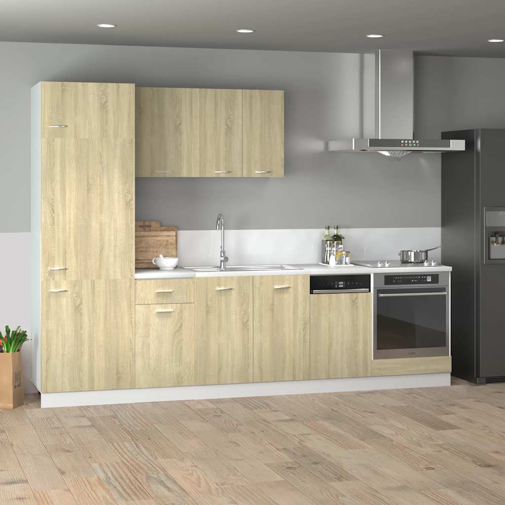 Conj. móveis de cozinha “lyon” 7 pcs carvalho sonoma