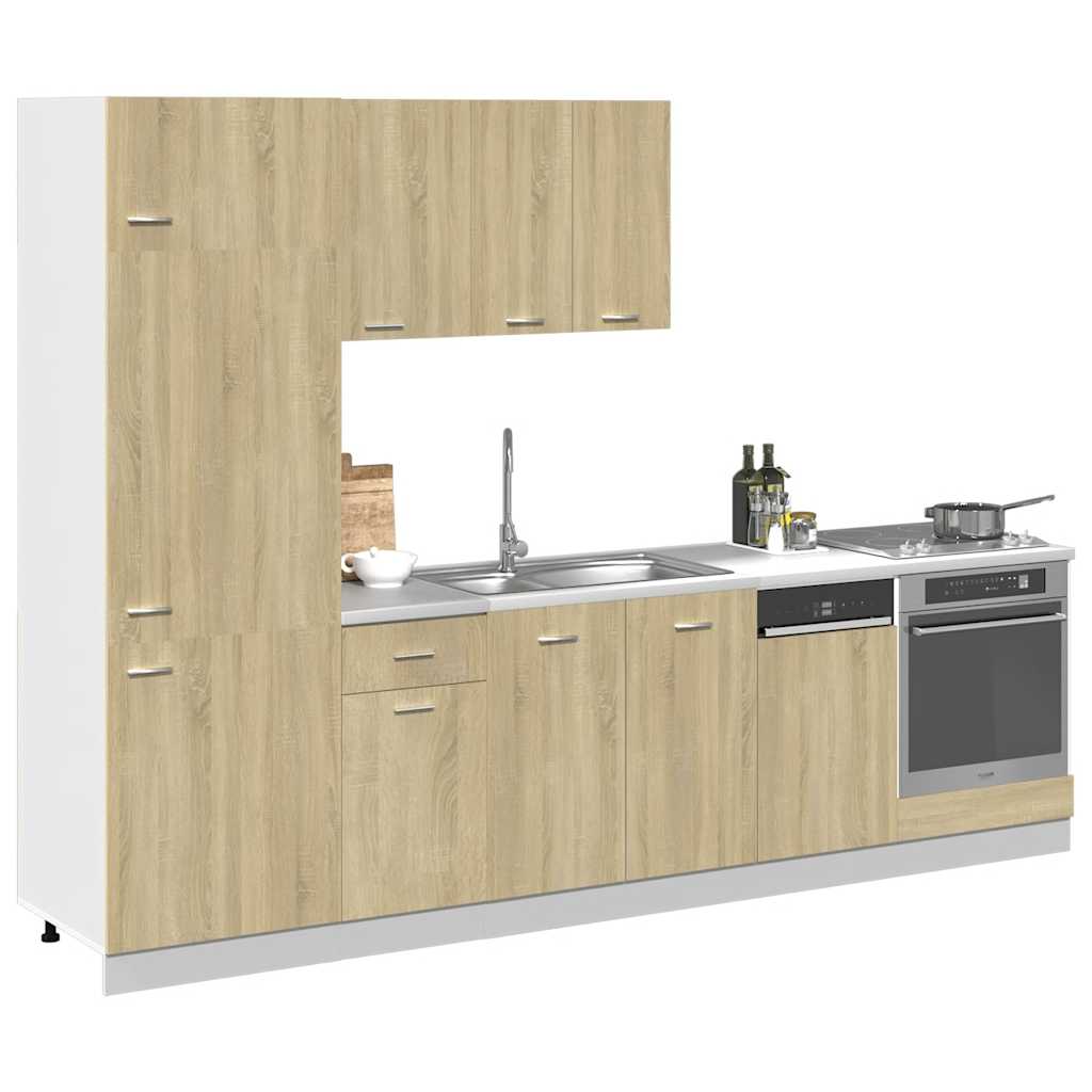 Conj. móveis de cozinha “lyon” 7 pcs carvalho sonoma