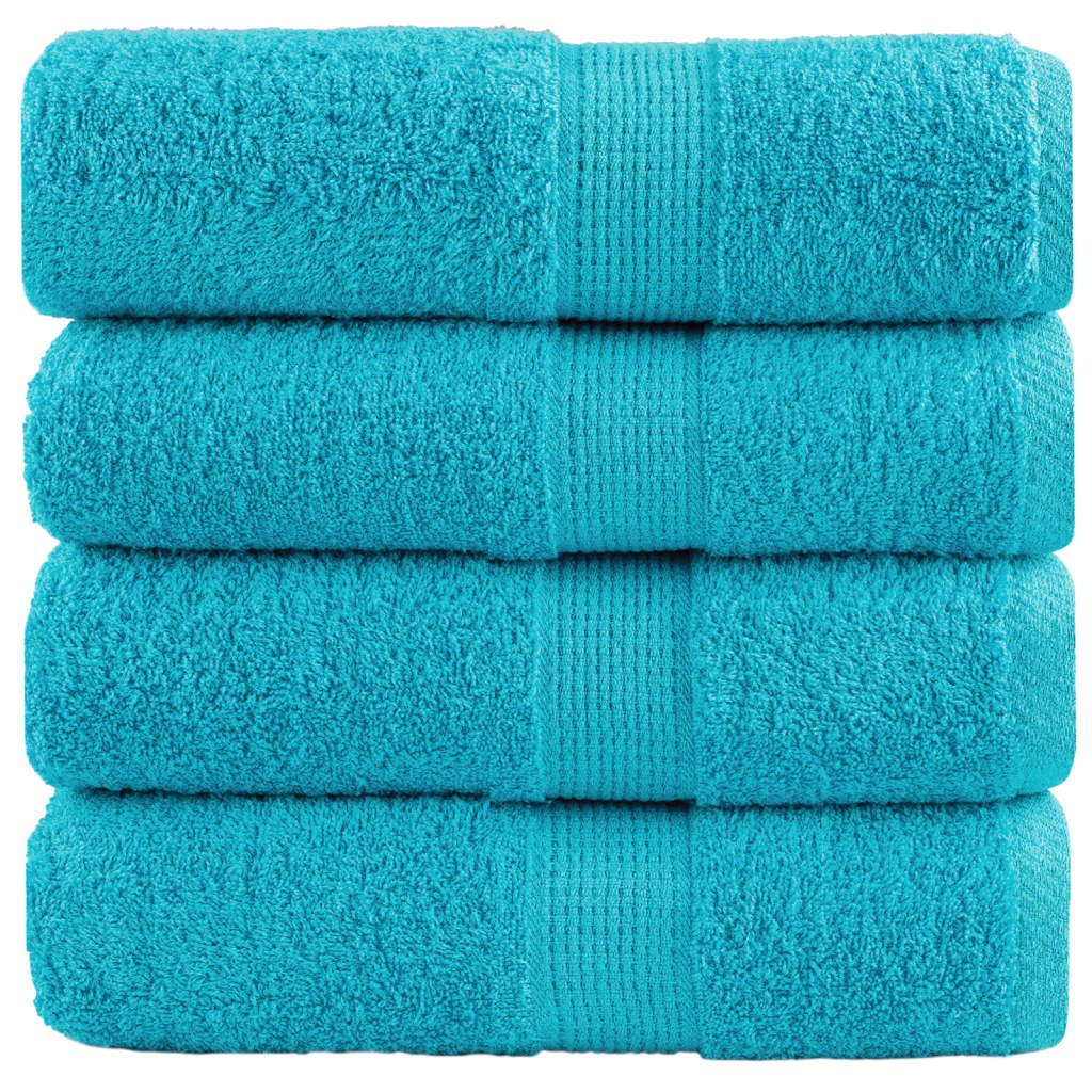 Toalhas de rosto premium solund 4 peças turquesa 30x30 cm 600 g/m²