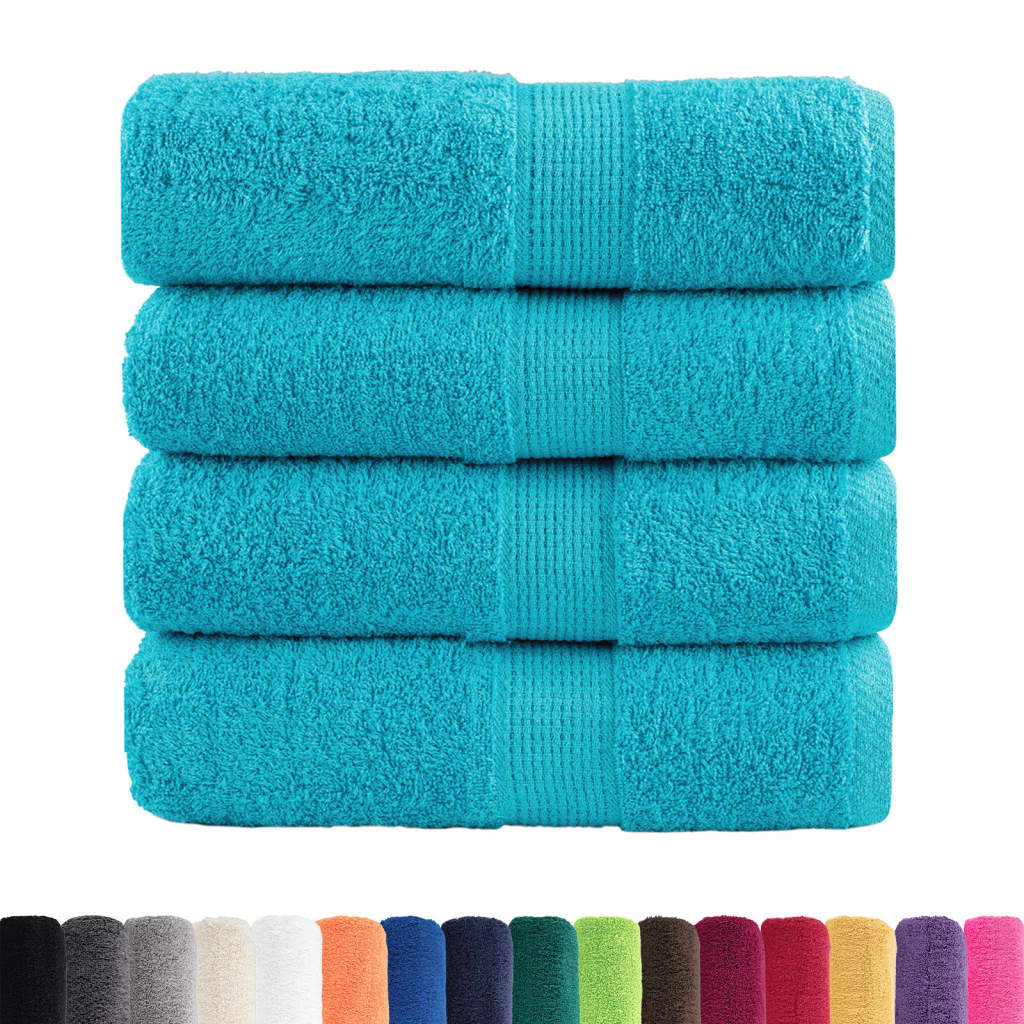 Toalhas de rosto premium solund 4 peças turquesa 30x30 cm 600 g/m²