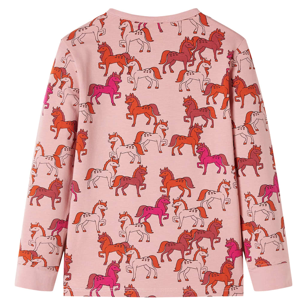 Pijama de manga comprida para criança rosa-claro 104