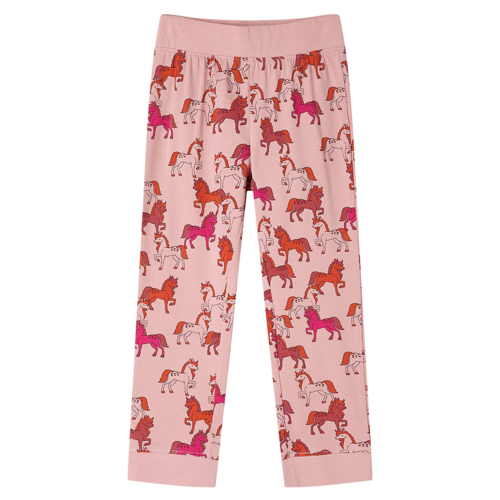 Pijama de manga comprida para criança rosa-claro 104