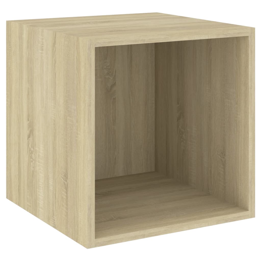 3 Pcs conjunto de móveis de TV contraplacado carvalho sonoma