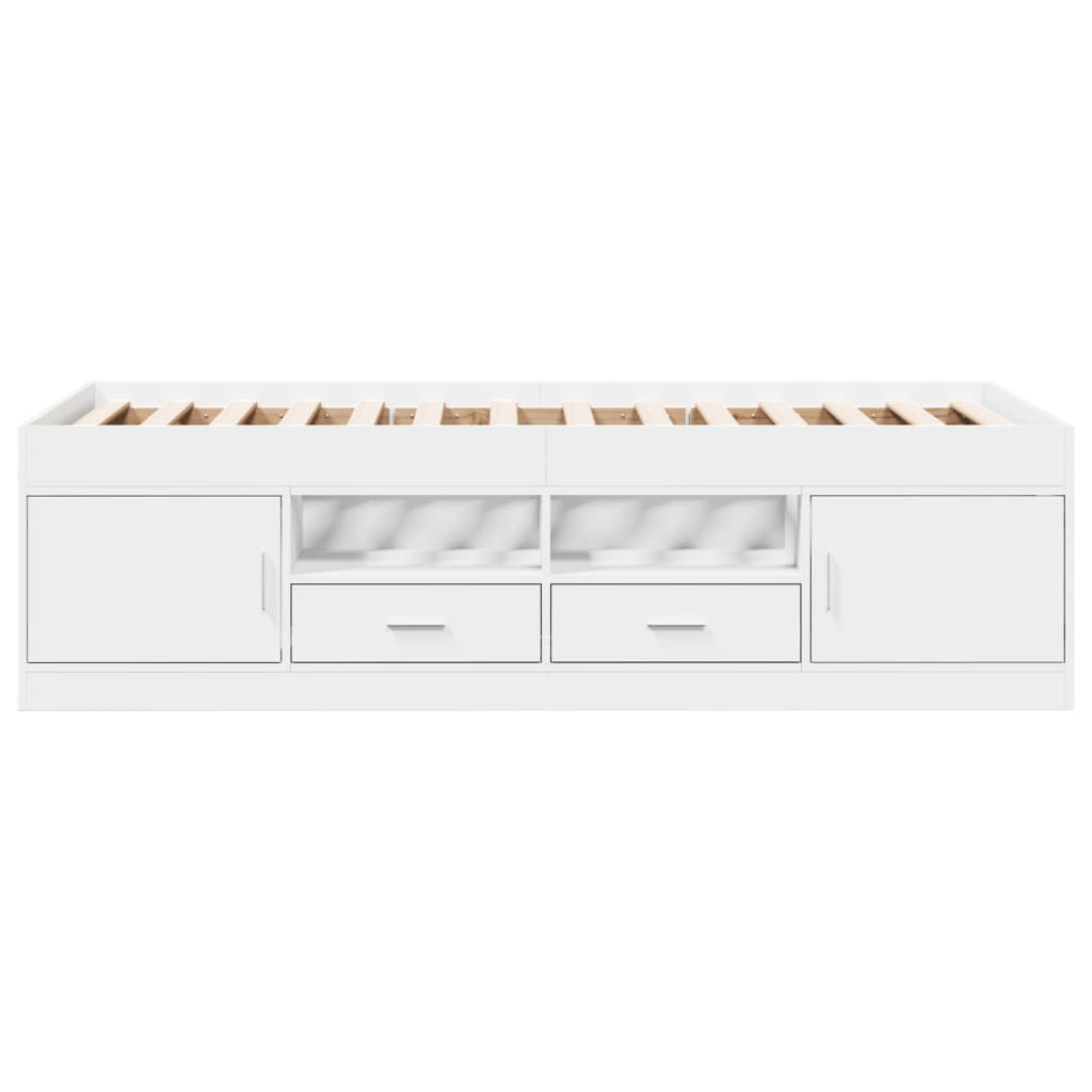Sofá-cama com gavetas sem colchão 90x190 cm branco