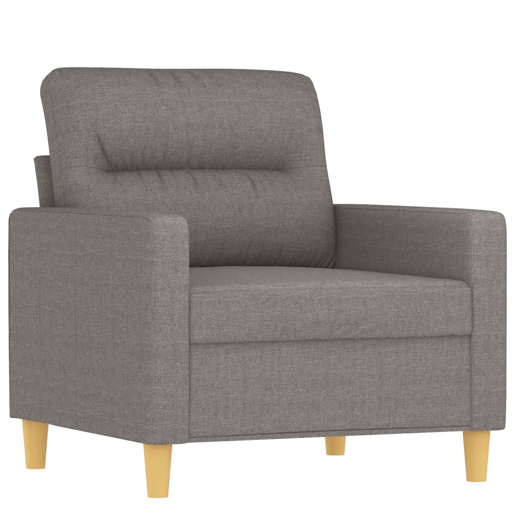3 Pcs conjunto de sofás com almofadas tecido cinza-acastanhado
