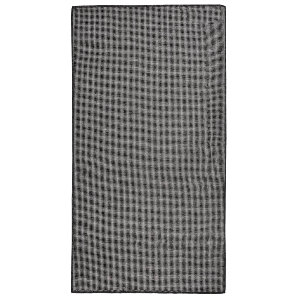 Tapete de tecido plano para exterior 80x150 cm cinzento