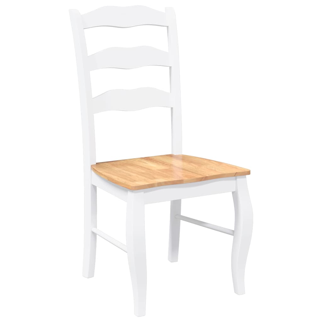 Cadeiras de jantar 2 pcs madeira de seringueira maciça branco