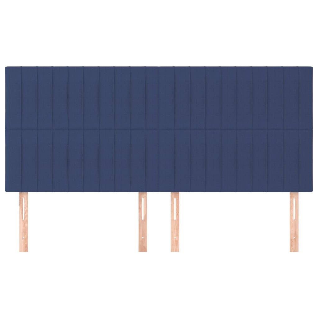 Cabeceira azul 160x5x118/128 cm tecido