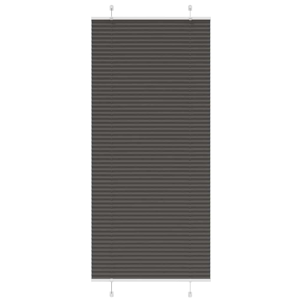 Preto plissada cega 95x200 cm largura tecido 94,4 cm poliéster