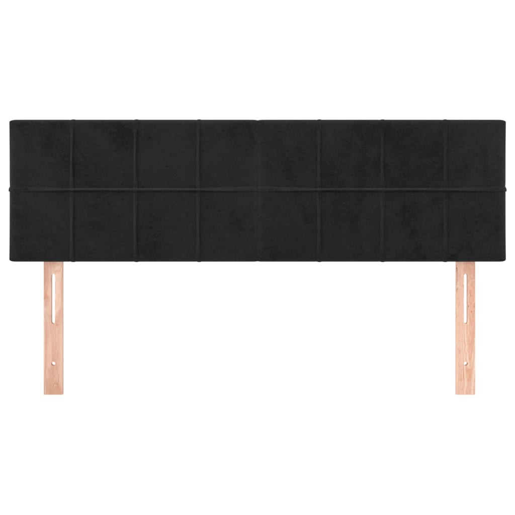 Cabeceiras preto 144x5x78/88 cm veludo