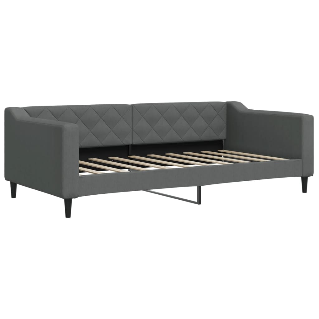Sofá-cama c/ gavetão e gavetas 90x190 cm tecido cinzento-escuro