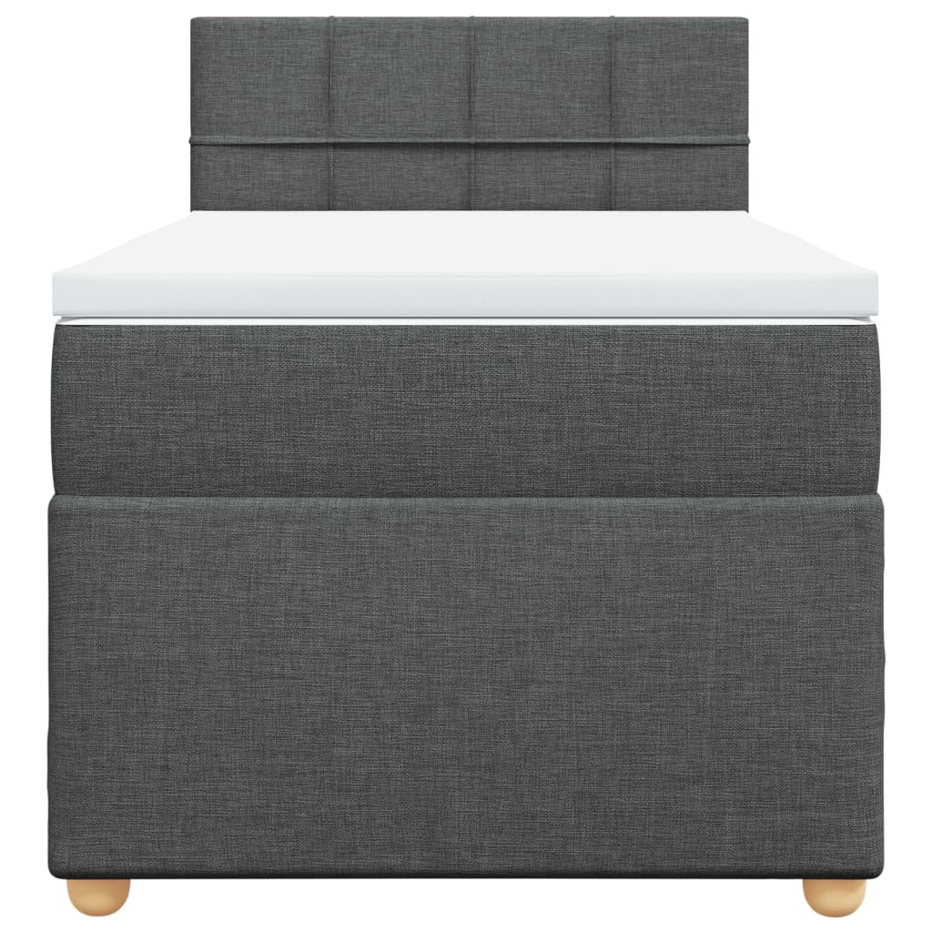 Cama com molas/colchão 90x200 cm tecido cinzento-escuro