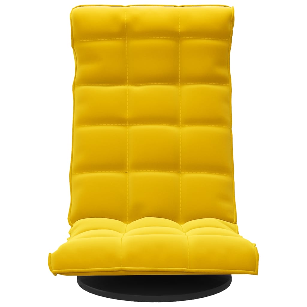 Cadeira de piso giratória veludo amarelo