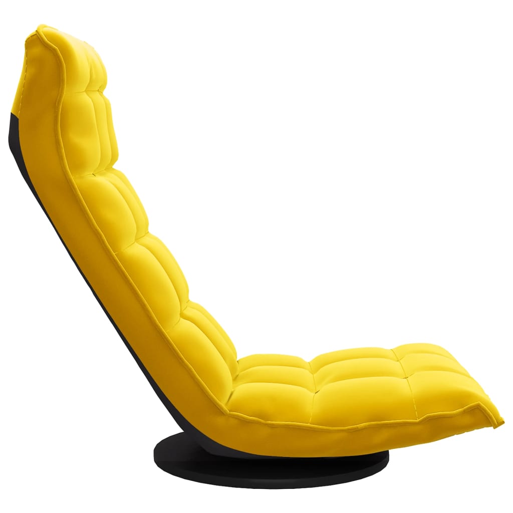 Cadeira de piso giratória veludo amarelo