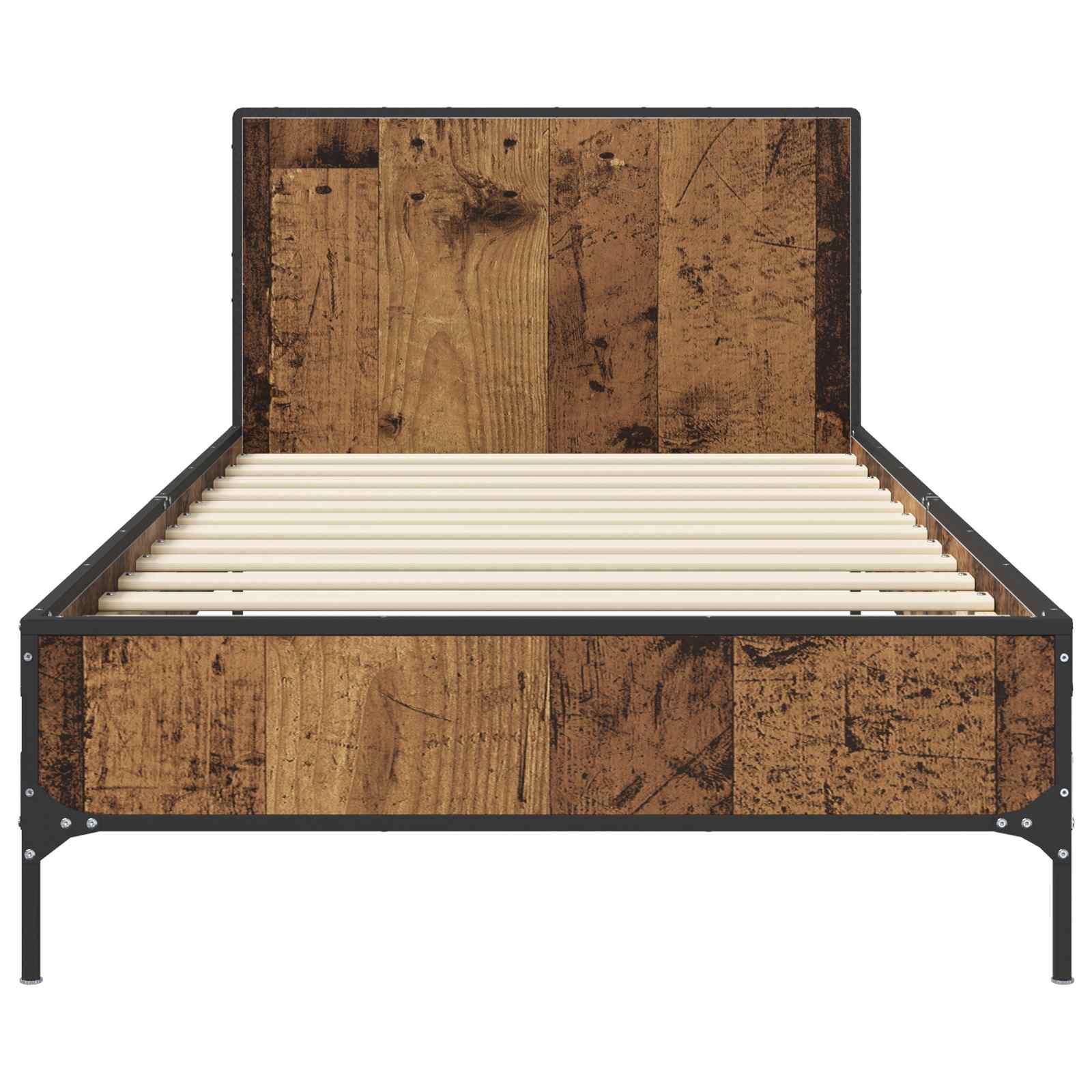 Estrutura de cama com cabeceira madeira antiga 80 x 200 cm
