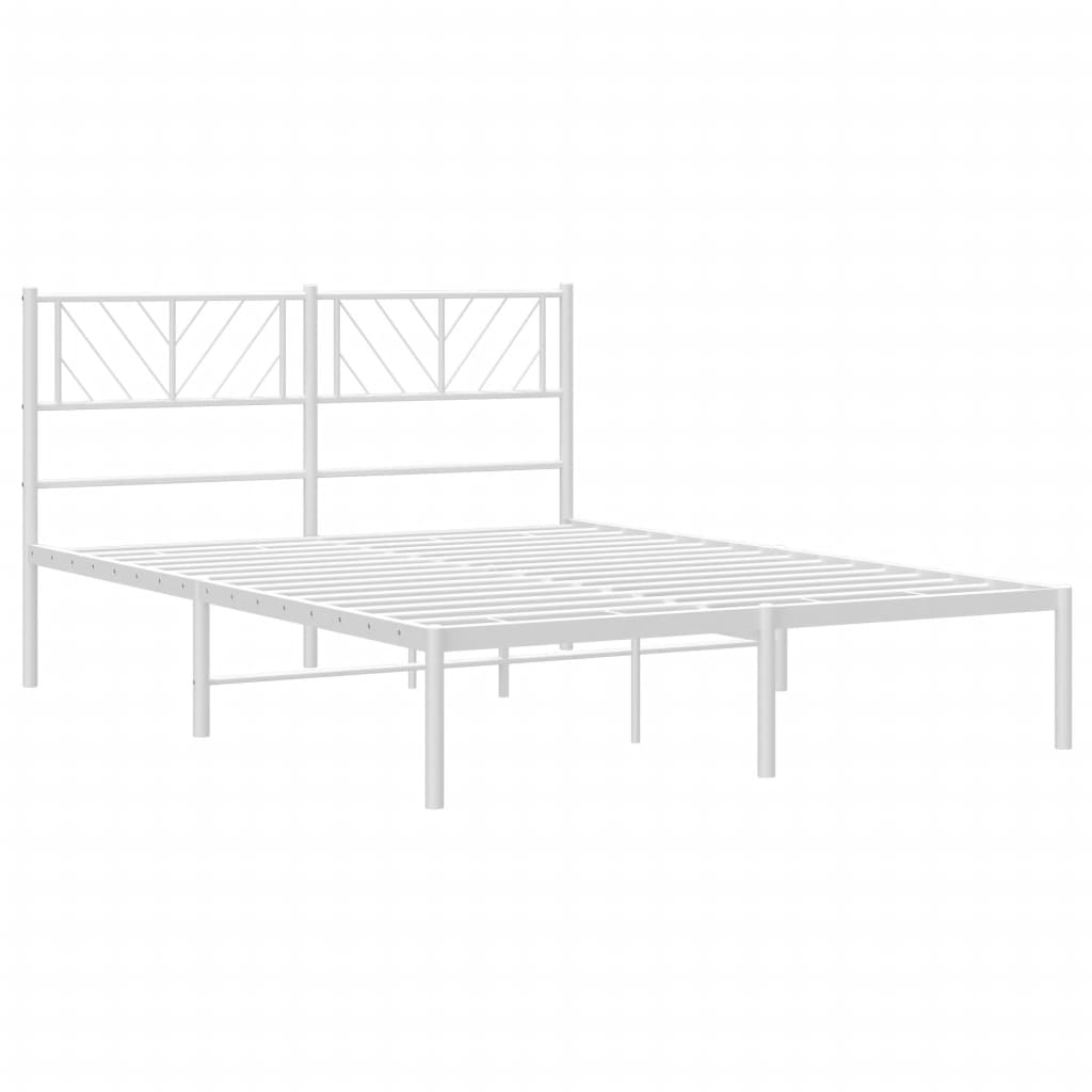 Estrutura de cama com cabeceira 140x200 cm metal branco