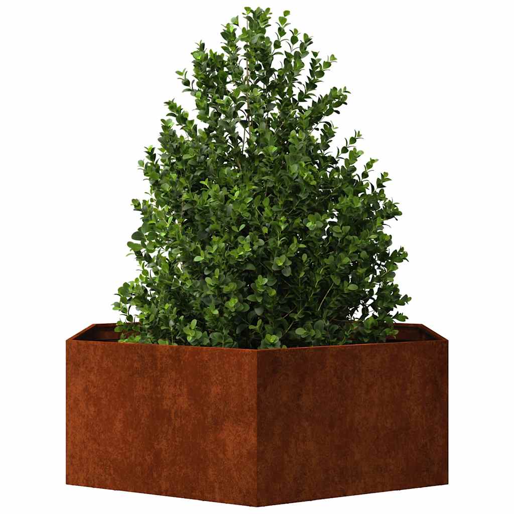 Vaso/floreira 138x120x45 cm aço corten cor enferrujado