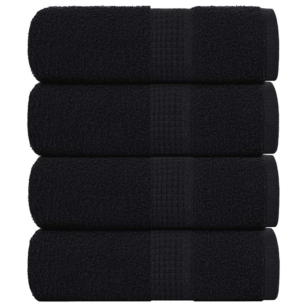 Toalhas de rosto frogn 4 peças pretas 30x30 cm 360 g/m²