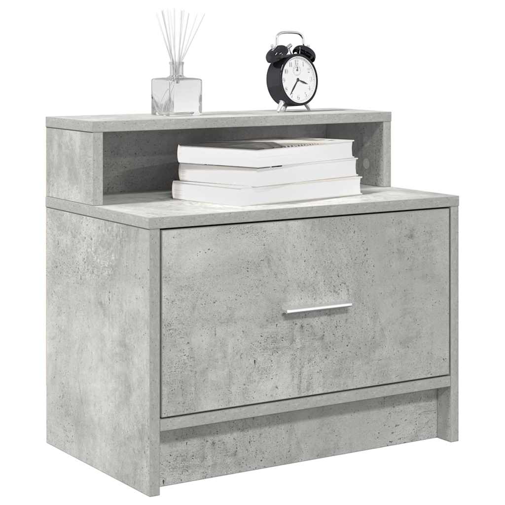 Mesa de cabeceira com gaveta 51x31x47 cm cinzento cimento