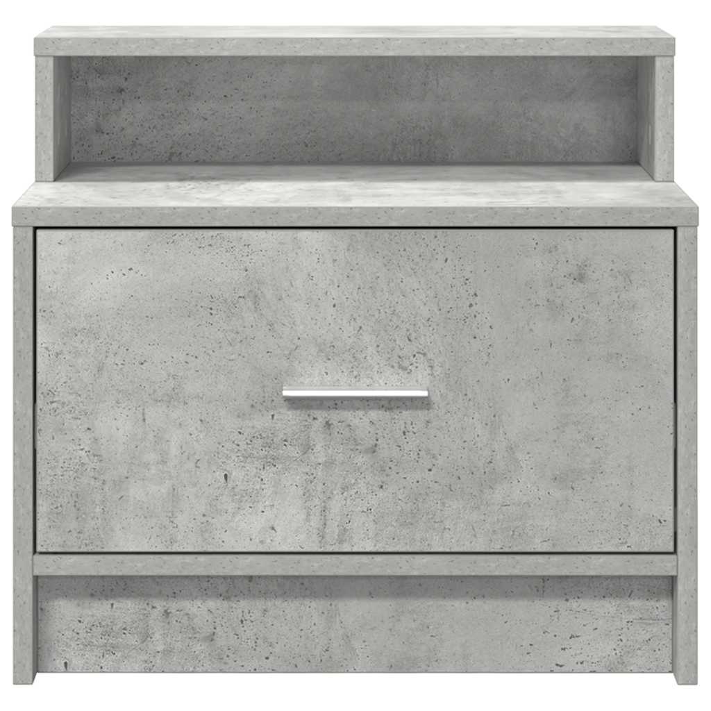 Mesa de cabeceira com gaveta 51x31x47 cm cinzento cimento
