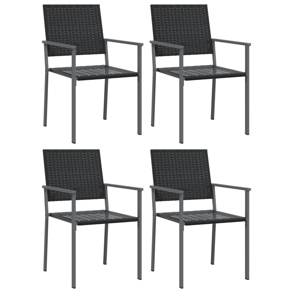 5 Pcs conjunto de jantar p/ jardim vime PE e aço