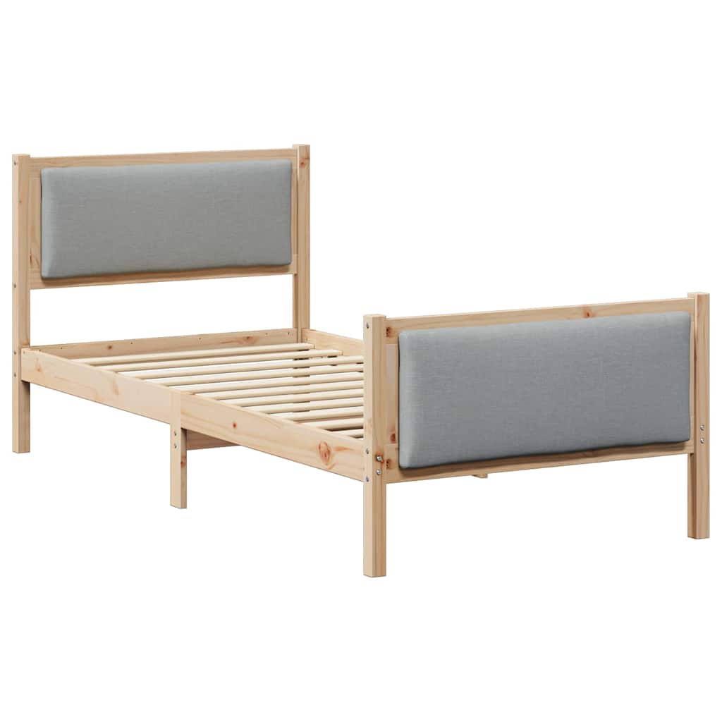 Estrutura da cama cinzento-claro 100 x 200 cm tecido