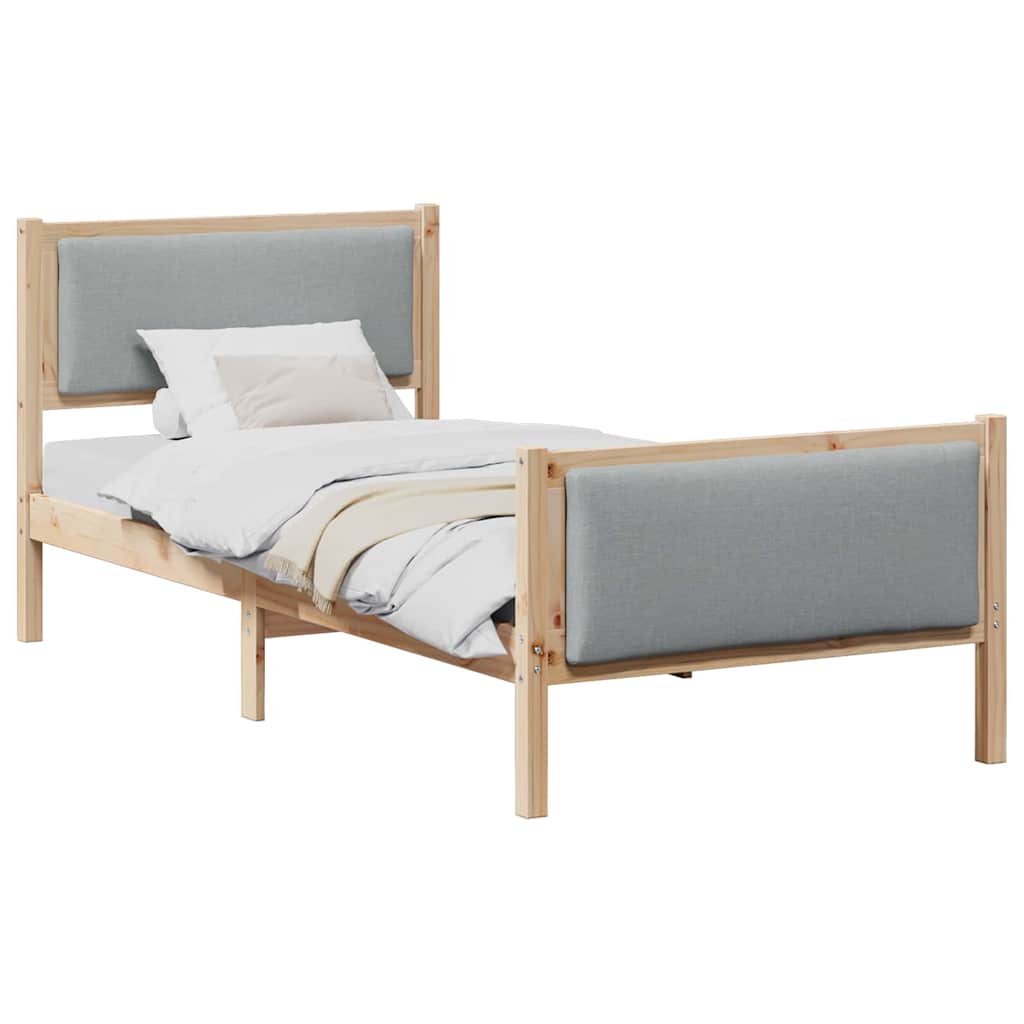 Estrutura da cama cinzento-claro 100 x 200 cm tecido