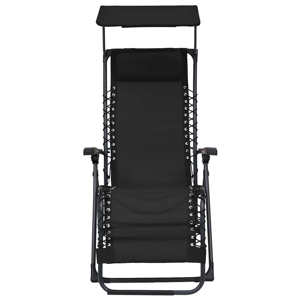 Cadeira de pátio dobrável textilene preto