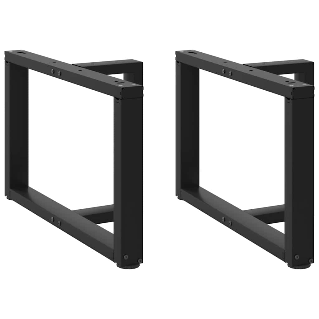 Pés para mesa de centro em forma de t, 2 peças, preto, 60x25x(42-43) cm, aço