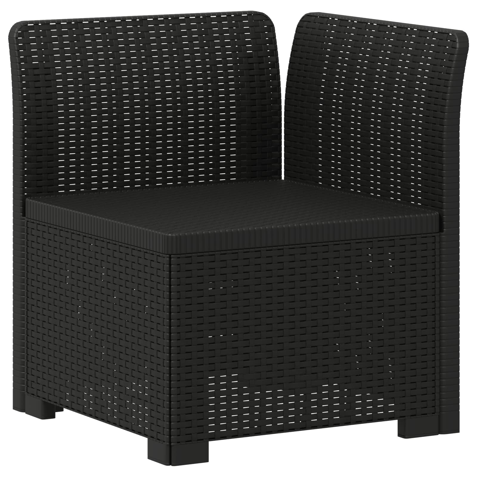 Sofá de jardim 1 lugar look rattan PP antracite