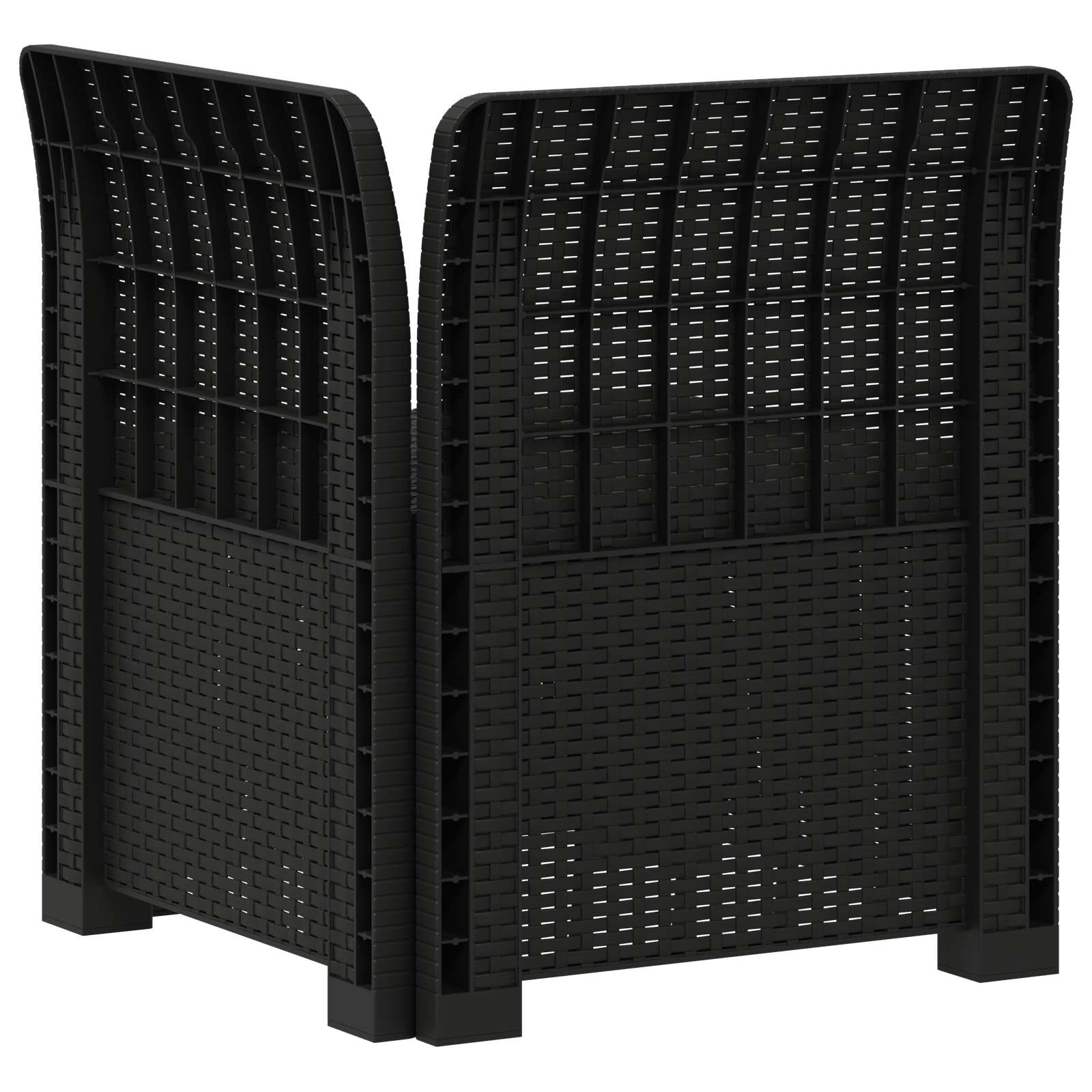 Sofá de jardim 1 lugar look rattan PP antracite