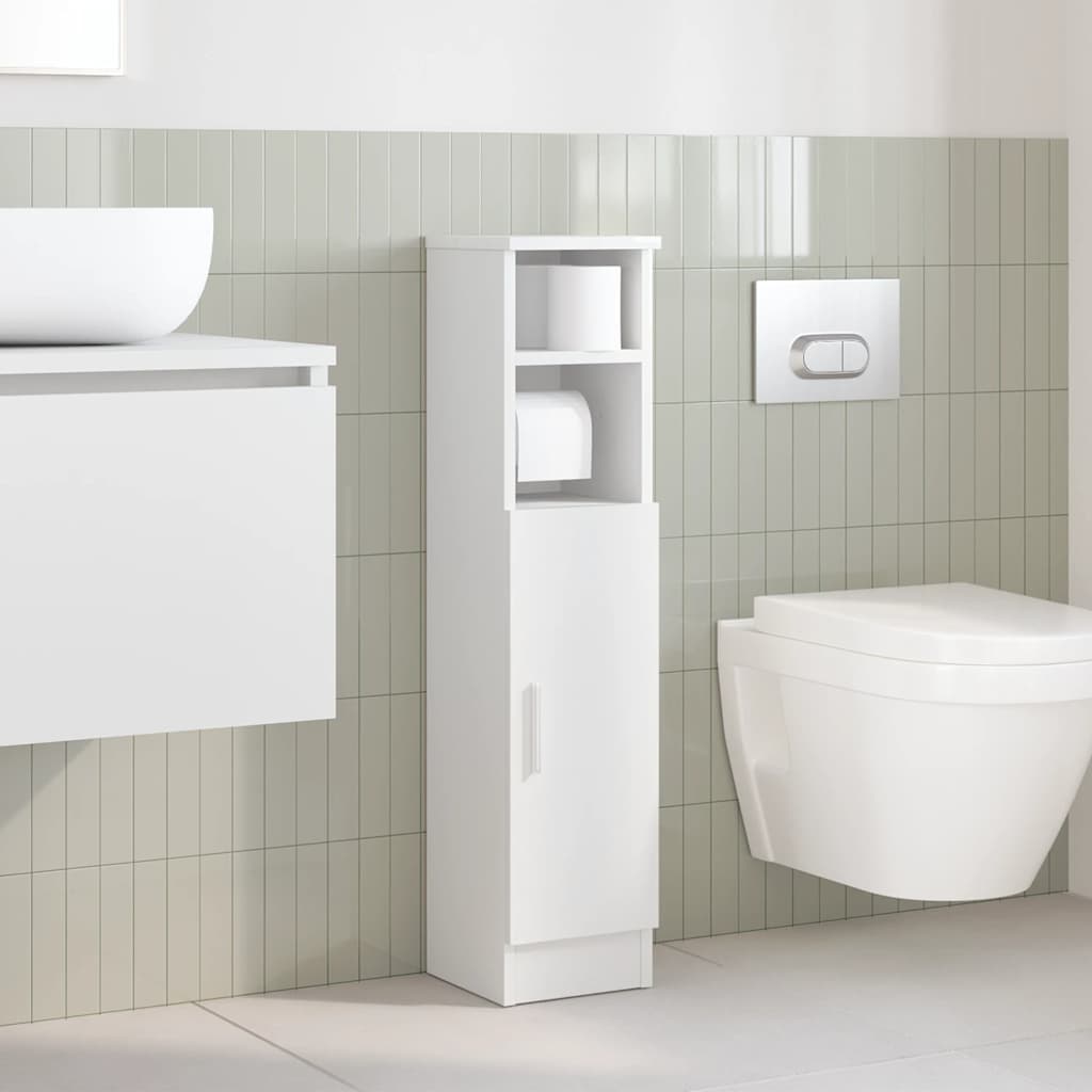 Móvel p/ casa de banho c/ suporte de rolos 20,5x22x90 cm branco