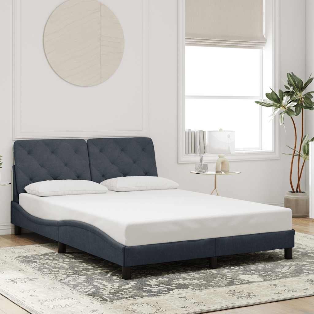 Estrutura de cama sem colchão 120x200 cm veludo cinzento-escuro