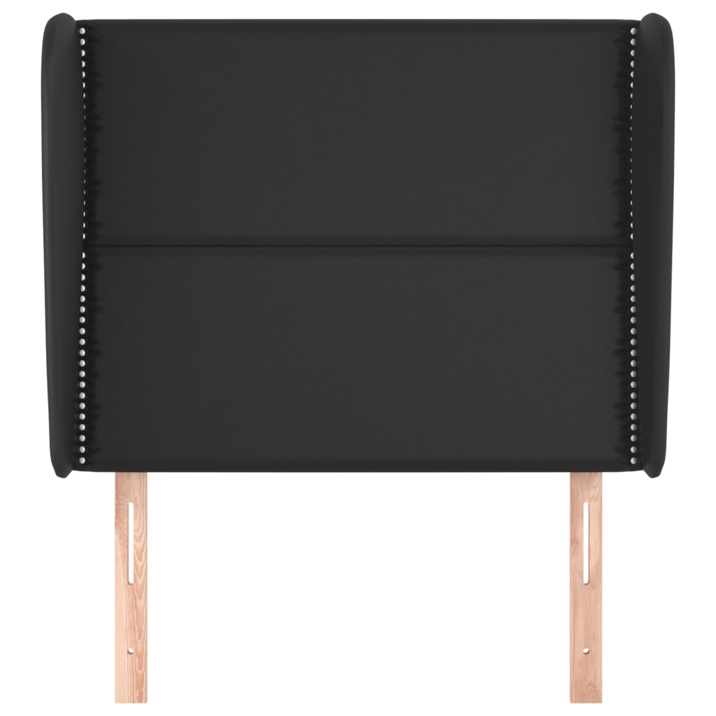 Cabeceira de cama c/ abas couro artif. 103x23x118/128 cm preto